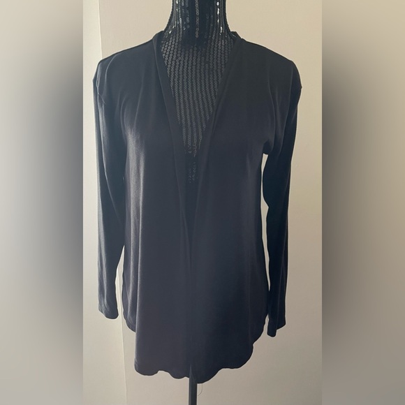 Live 2 Lounge Black Open Cardigan Top Size Medium - Picture 1 of 8